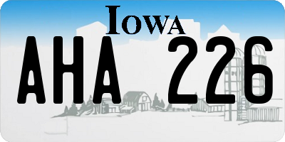 IA license plate AHA226