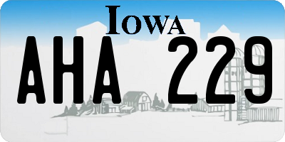IA license plate AHA229