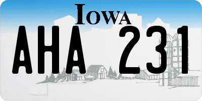 IA license plate AHA231