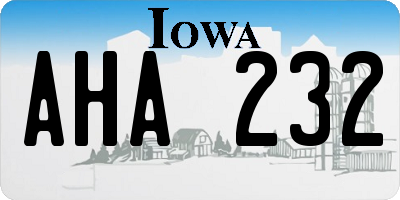 IA license plate AHA232
