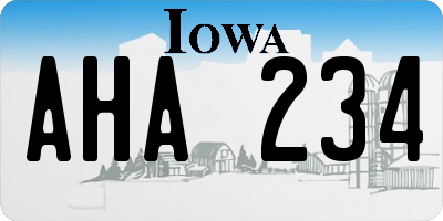 IA license plate AHA234