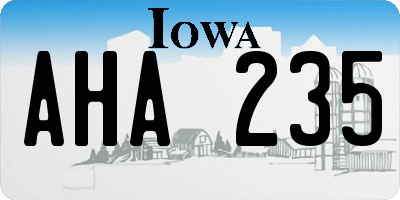 IA license plate AHA235