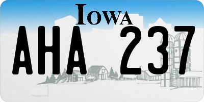 IA license plate AHA237
