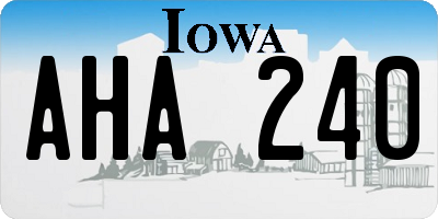 IA license plate AHA240