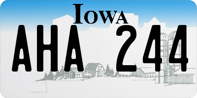 IA license plate AHA244