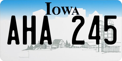 IA license plate AHA245