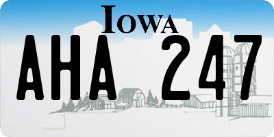 IA license plate AHA247