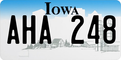 IA license plate AHA248