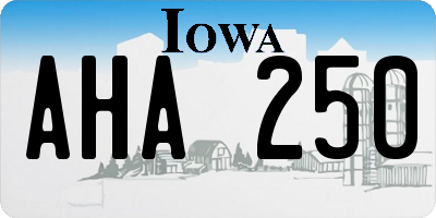 IA license plate AHA250