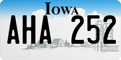 IA license plate AHA252