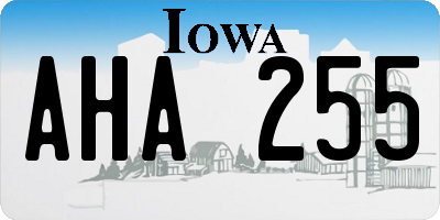 IA license plate AHA255