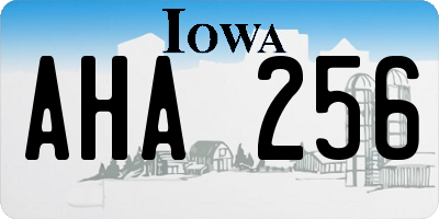 IA license plate AHA256