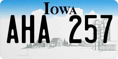 IA license plate AHA257