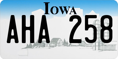 IA license plate AHA258