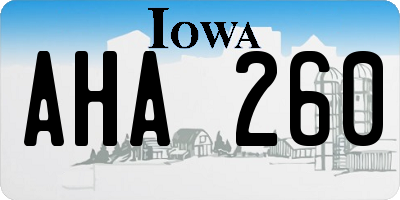 IA license plate AHA260