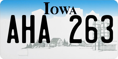 IA license plate AHA263