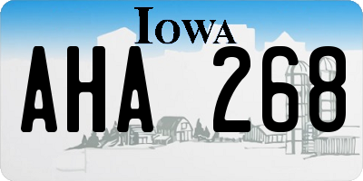 IA license plate AHA268