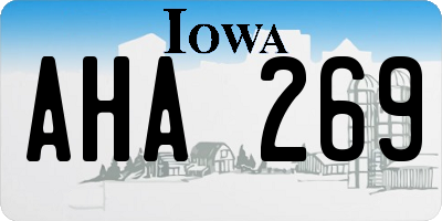 IA license plate AHA269