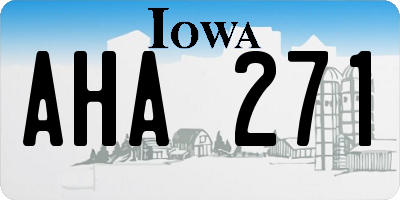 IA license plate AHA271