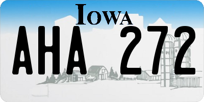 IA license plate AHA272