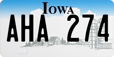 IA license plate AHA274