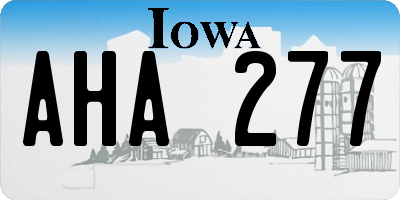 IA license plate AHA277