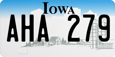 IA license plate AHA279