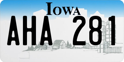 IA license plate AHA281