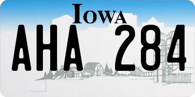 IA license plate AHA284