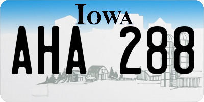 IA license plate AHA288