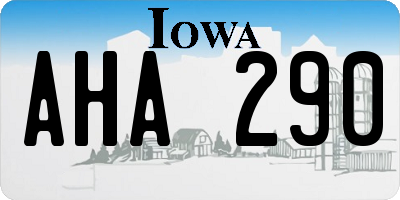 IA license plate AHA290