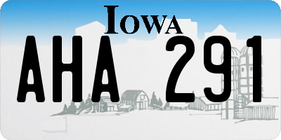 IA license plate AHA291