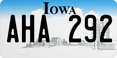 IA license plate AHA292