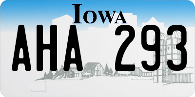 IA license plate AHA293