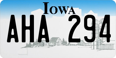 IA license plate AHA294