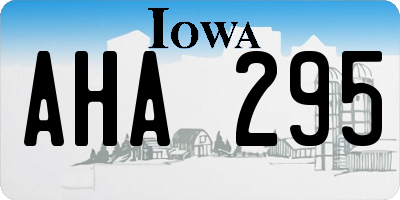 IA license plate AHA295