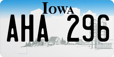 IA license plate AHA296