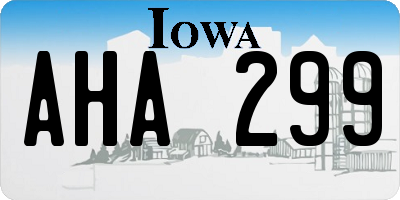 IA license plate AHA299