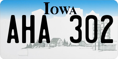 IA license plate AHA302