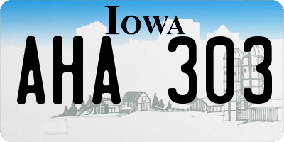IA license plate AHA303