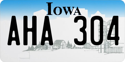 IA license plate AHA304