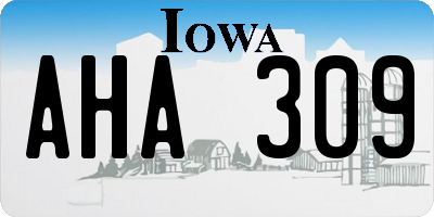 IA license plate AHA309