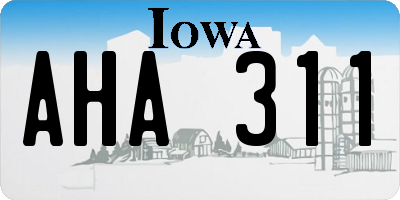 IA license plate AHA311