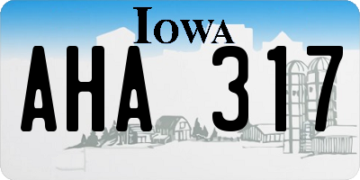 IA license plate AHA317
