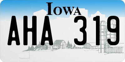 IA license plate AHA319