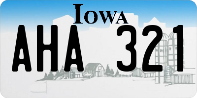 IA license plate AHA321