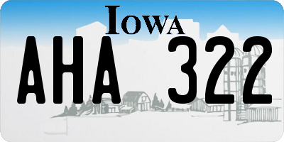 IA license plate AHA322