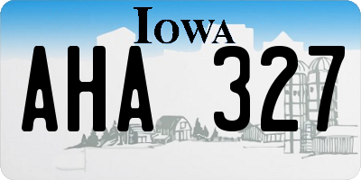 IA license plate AHA327