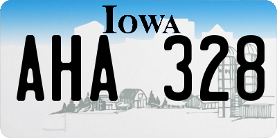 IA license plate AHA328