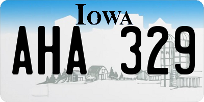 IA license plate AHA329